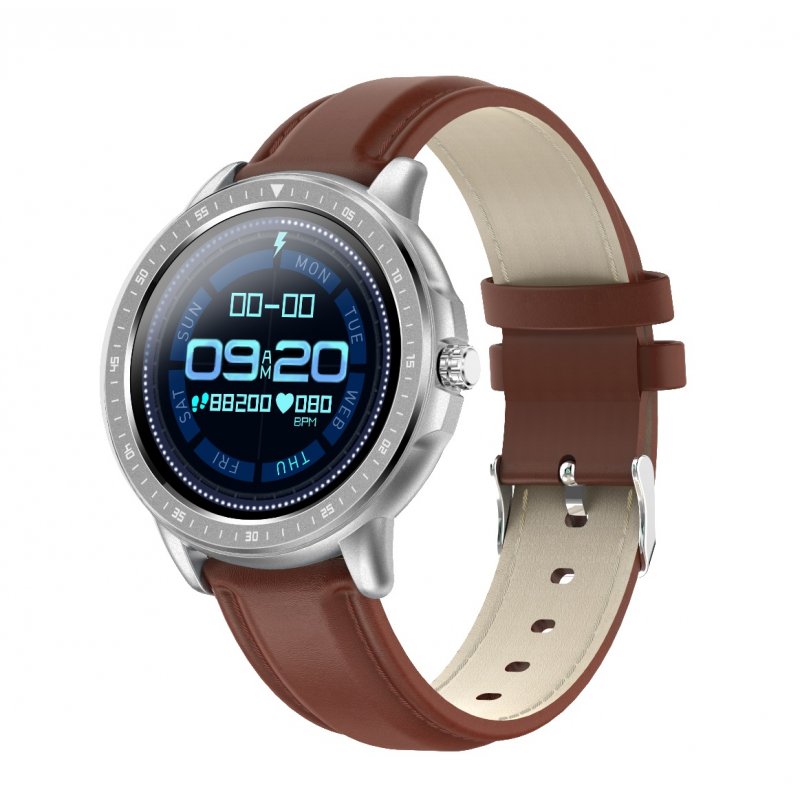 CF19 Smart Bracelet Round Dial 240*240 Touch Screen Heart Rate Monitor Step Counts IP67 Waterproof Wristwatch Silver