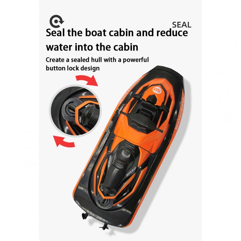 1:47 Remote Control Racing Boat High Speed 2.4G Controlled Water Boat Summer Water Play Speedboat Orange