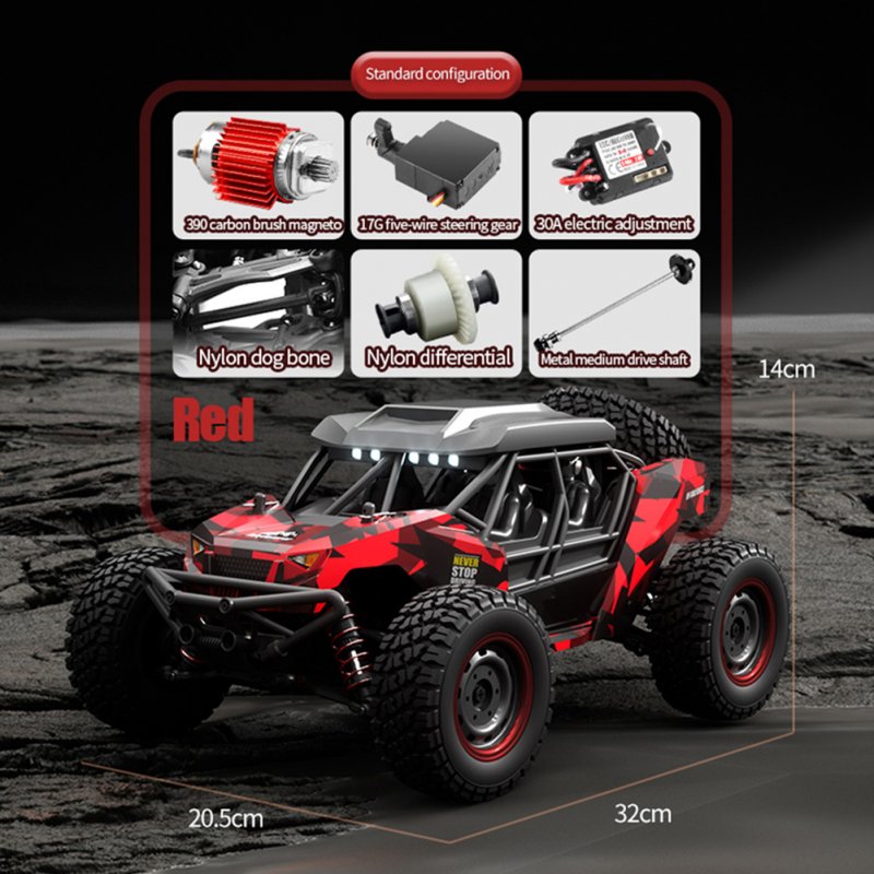 16106 1:16 RC Car with Led 4wd 50km/h Off-road Vehicle High Speed Drift Car for Kid Vs for Wltoys 144001 Toys Gray