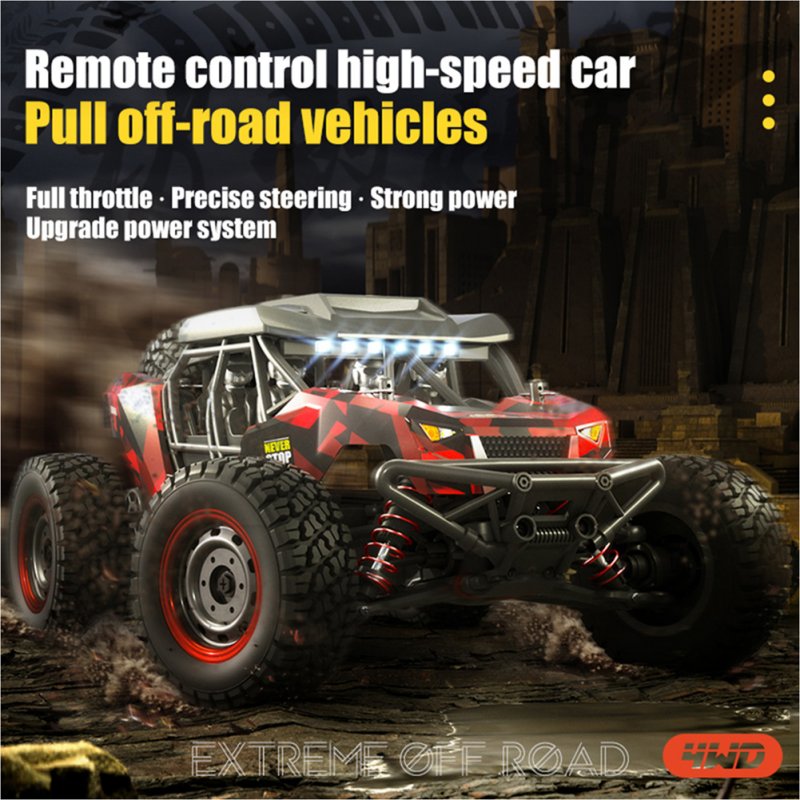16106 1:16 RC Car with Led 4wd 50km/h Off-road Vehicle High Speed Drift Car for Kid Vs for Wltoys 144001 Toys Gray
