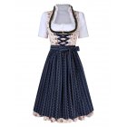 CLEARLOVE Women Floral Lace Up with Buckle Layered Casual Dresses Suit for Oktoberfest Light Pink DE Size 38
