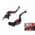 CNC Adjustable Motorcycle Handle Brake Clutch Levers for Honda MSX125 GROM 2PCS Set black