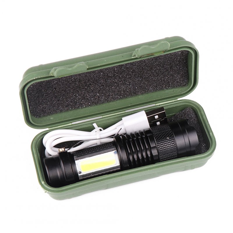 COB LED Flashlight Portable Mini ZOOM Torchflashlight Built-in 1200mah Battery white light