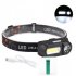 COB LED Portable USB Charging Headlamp for Outdoor Camping Fishing black With 18650 battery