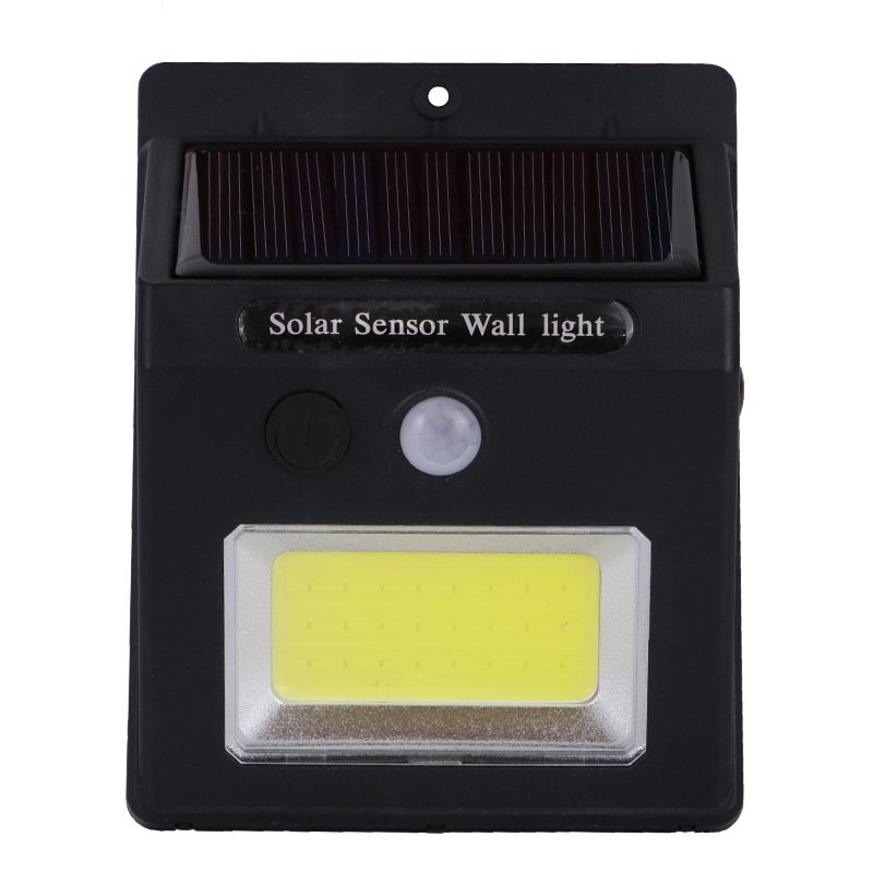 COB Solar Power Sensor Wall Light Outdoor Waterproof Street Yard Garden Security Lamp White light