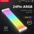COOLMOON ARGB LED Strip Light Fits 8PIN 24PIN Power Cables DIY Lamp Bar Light Strip C200EX Black