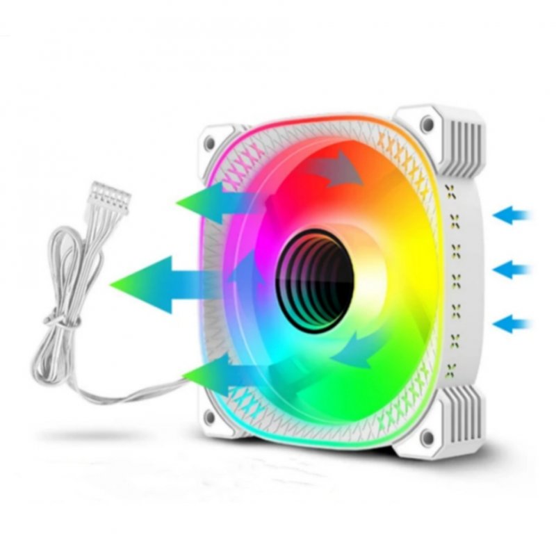 COOLMOON TY1 CPU Case Fan 120mm ARGB Case Cooler Fan 6PIN 5V ARGB Fans PC Case Cooling Mute Ventilador white reverse