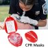 CPR Resuscitator Emergency First Aid Masks CPR Breathing Mask Mouth Breath One way Valve Tools As shown
