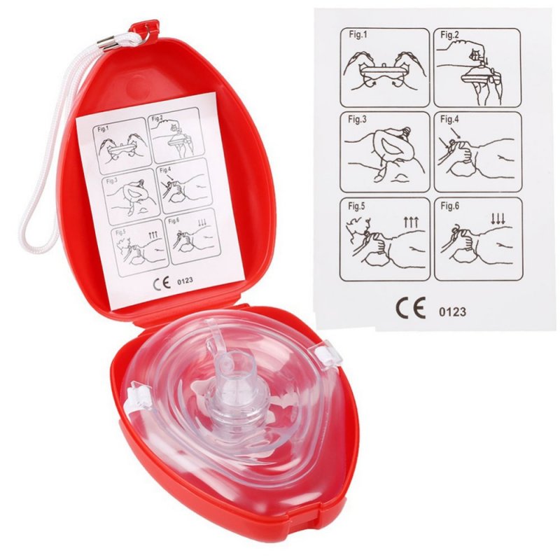 CPR Resuscitator Emergency First Aid Masks CPR Breathing Mask Mouth Breath One-way Valve Tools As shown