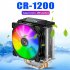 CR1200 CPU Air Cooler RGB 3Pin 2 Heat Pipe CPU Heatsink Automatic Lighting Cooling Fans For LGA 775 1150 AM4 AM3  AM3 black
