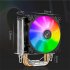 CR1200 CPU Air Cooler RGB 3Pin 2 Heat Pipe CPU Heatsink Automatic Lighting Cooling Fans For LGA 775 1150 AM4 AM3  AM3 black