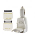 CVVM A124  3 in 1 Car AC USB Charger for iPhone  iPad  Samsung Galaxy Tab  Conveniently and easily keep your gadgets charged at home  in the office  and even   