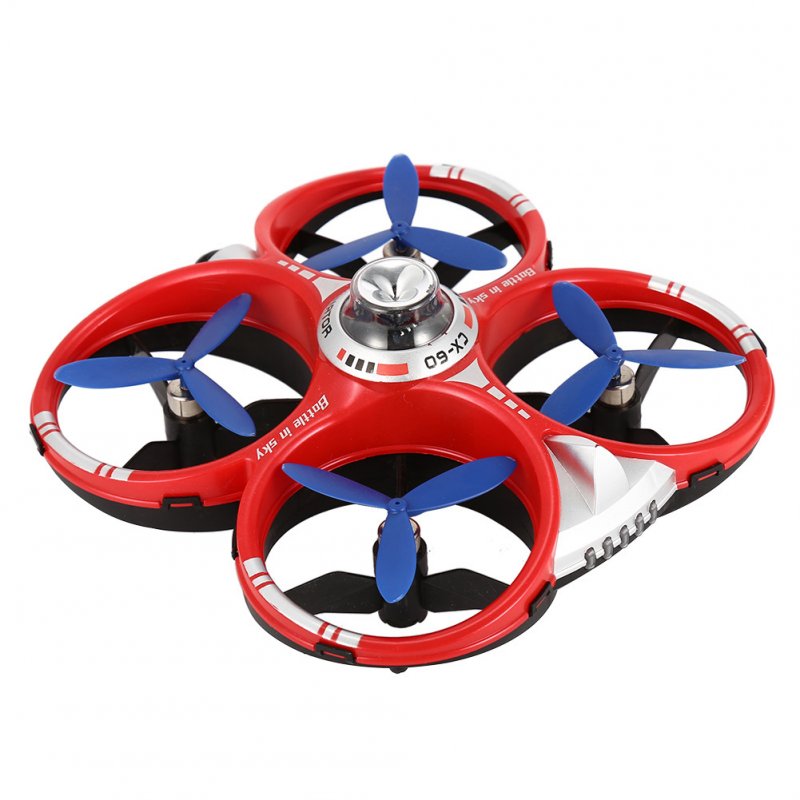 CX-60 AIR Dominator 2.4G 4CH 6 Axis Gyro Mobile WIFI RC Infrared Fighting Drones-Red+Blue(2pcs)