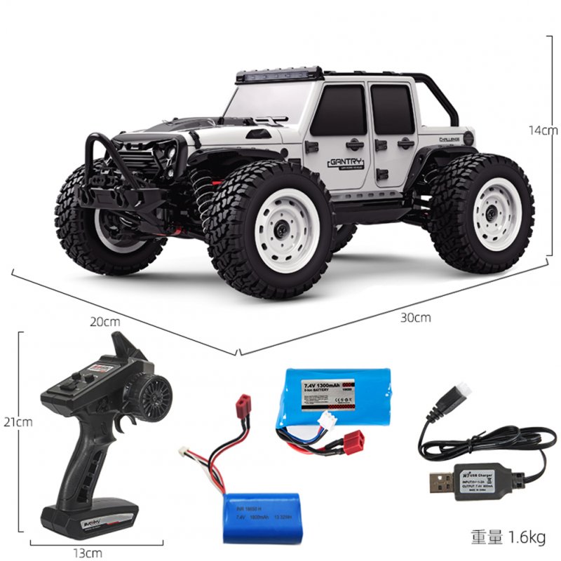 16103 1/16 2.4GHz 4wd Rc Car 390 High-speed Carbon Brush Strong Magnetic Motor 5-wire 17g Steering Gear Spring Shock Absorption Car Model Toys Black