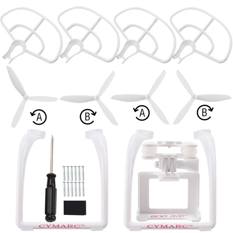 CYMARC X21 BAYANGTOYS RC Quadcopter Spare Parts Landing Gear Non-slip Protection Ring Premium Triangle Blade Housing Accessories White