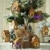 Cabin Shape Hanging Pendant with Light for Christmas Wooden Decoration Single story roof snowman