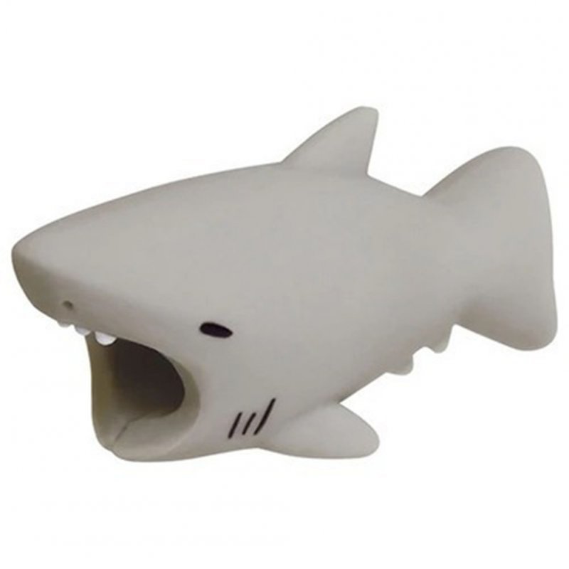Cable Protector Sleeve Cute Animal Shape Protective Cover Case Anti-break Charging Data Line Organizer grey shark