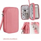 Cable Storage Bag Waterproof Double Layer Portable Electronic Accessories Storage Organizers Pouch For Cable Cord pink