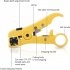 Cable Wire Stripper Multi functional Cutter Striper Electric Stripping Tools Compatible For UTP STP RG59 RG6 RG7 RG11 Yellow  plug in card 