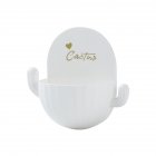 Cactus Shape Drain Household Soap  Dish Wall mounted Bathroom Free Punch Soap Box Case Container White