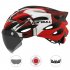 Cairbull Helmet Ultralight Off road Mountain Bike Cycling Helmet with Removable Visor Taillight Black red M   L  54 61CM 