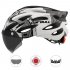 Cairbull Helmet Ultralight Off road Mountain Bike Cycling Helmet with Removable Visor Taillight Black red M   L  54 61CM 