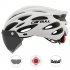 Cairbull Helmet Ultralight Off road Mountain Bike Cycling Helmet with Removable Visor Taillight Black white M   L  54 61CM 