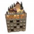Calendar Ornament Wooden Christmas Advent Calendar Reindeer Village LED Holiday Decoration Christmas Gift For Friends DIY Artisan Wood color