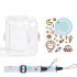 Camera Case Scratch Resistant Crystal Storage Protective Cover With Straps Sticker Compatible For Instax Mini 12 transparent suit 1