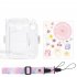 Camera Case Scratch Resistant Crystal Storage Protective Cover With Straps Sticker Compatible For Instax Mini 12 transparent suit 1