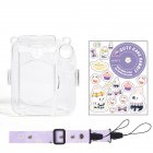 Camera Case Scratch-Resistant Crystal Storage Protective Cover With Straps Sticker Compatible For Instax Mini 12 transparent suit 1