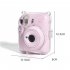 Camera Case Scratch Resistant Crystal Storage Protective Cover With Straps Sticker Compatible For Instax Mini 12 transparent suit 1
