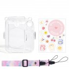 Camera Case Scratch-Resistant Crystal Storage Protective Cover With Straps Sticker Compatible For Instax Mini 12 transparent suit 5