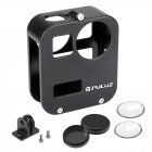 Camera Housing Shell Case Cover CNC Aluminum Alloy Protective Cage For GoPro Max & Lens cap black