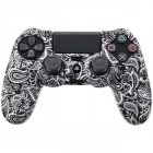 Camouflage Case Graffiti Studded Dots Silicone Rubber Gel Skin for Sony PS4 Slim Pro Controller Cover Case for Dualshock4 Digital black and white
