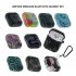 Camouflage Silicone Shockproof Protector Cover Case Carabiner for Airpods Case i10 i12 TWS Bluetooth Luminous Protector Water duck color whirlwind