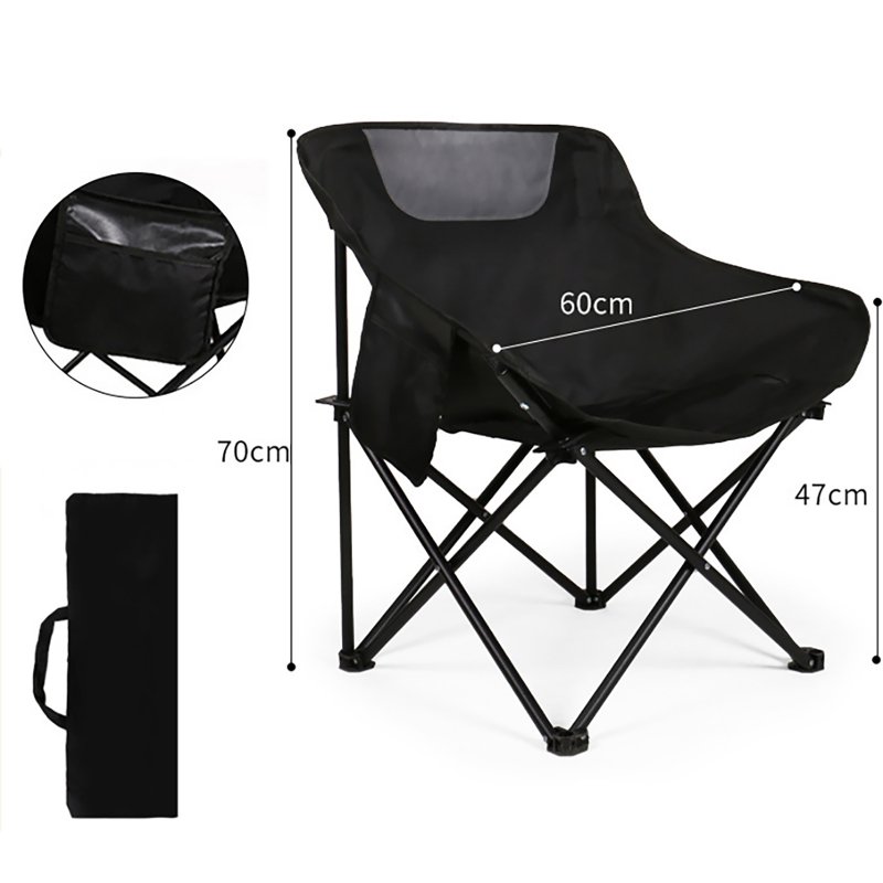 Camping Chairs Lawn Chairs Portable Chair Support 150kg Foldable Chair Backpacking Chair 600D Oxford Cloth + Aluminum Alloy exquisite black