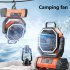 Camping Fan With LED Light  20000mAh Rechargeable Battery Operated Tent Fan With Dual Hang Hook  Remote Control Portable Electric Fan For Outdoor Fishing Picnic