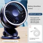 Camping Fan With Ring Light Lantern, 1200mAh Battery USB Rechargeable Clip On Fan, 3 Speeds And 2 Lighting Modes, Small Desk Fan For Office Stroller Bedroom dark blue
