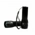 Camping  Flashlight Aluminum Alloy Mini Waterproof 3 mode Telescopic Zoom Focus Led Flashlight Black without battery