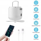 Camping Lantern, 4-in-1 Portable Camping Tent Light With 2-speed Wind, SOS Emergency Mode, 2-speed Humidifier Mode, Portable Hanging Lantern Flashlight White