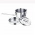 Camping Lunch Box Set  Camping Pans Containe  Camping Tableware Food Container Lunch Container Stainless Steel Round Lunch Box  For Student Food Cooking Camping