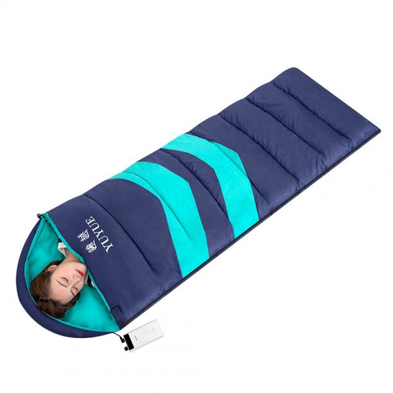 Camping Sleeping  Bag Waterproof Power Bank Heating Thickened Warm Envelope-style Anti-kick Sleeping Bag As shown