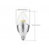 Candelabra LED Triac Dimmable Crystal Light Bulb 6 Wat Warm White Light Bulb E12 Candelabra Base 110V 550 Lumens 2700 3200k LED Lights  Torpedo Shape Sliver