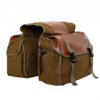 Canvas Bicycle Carrier Bag Rear Rack Trunk Bike Luggage Back Seat Pannier Khaki_Free size