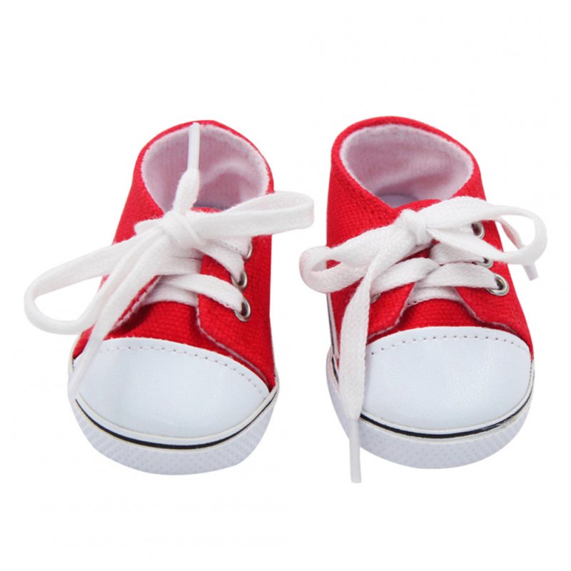 Canvas Shoes for 18 Inch Doll Shoes Reborn Dolls Shoes Doll for Girl Boots red