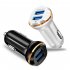 Car 3 1a Dual Usb Car Charger Led Portable Dc 12 24v Car Charger Universal Application Usb Car Charger For Mobile Phones White