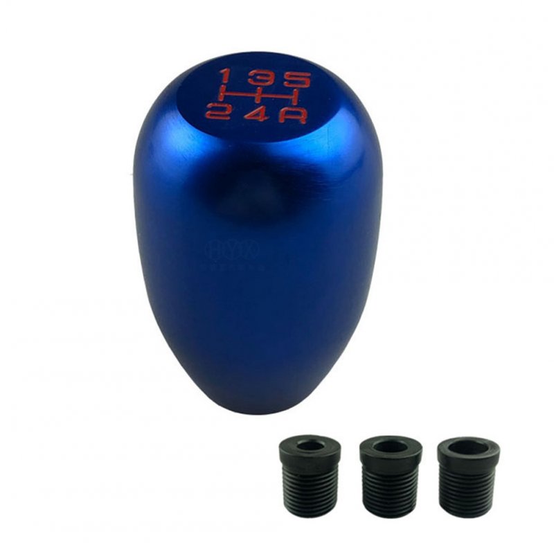 Car 5 Speed Gear Shift Knob Shifter Lever Stick with 3 Adapters blue