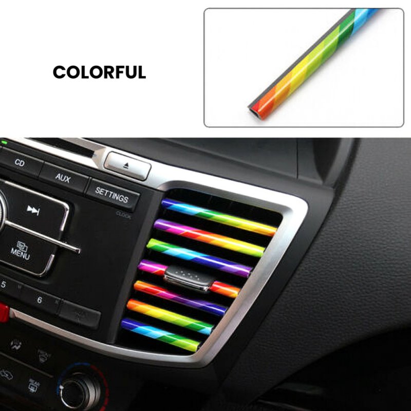 Car Air-conditioning Outlet Decorative Strips Modified Interior Supplies U-shaped Electroplating Bright Strips Color_10-pack