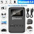 Car Audio Adapter FM Transmitter Music Receiver Wireless Extender Speaker With LED Screen Support TF Card black